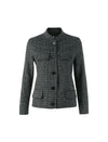Wool Blend Plaid Long Sleeve Straight-Fit Jacket