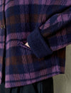 Plaid Wool-Alpaca Blend Detachable Scarf Collar Jacket