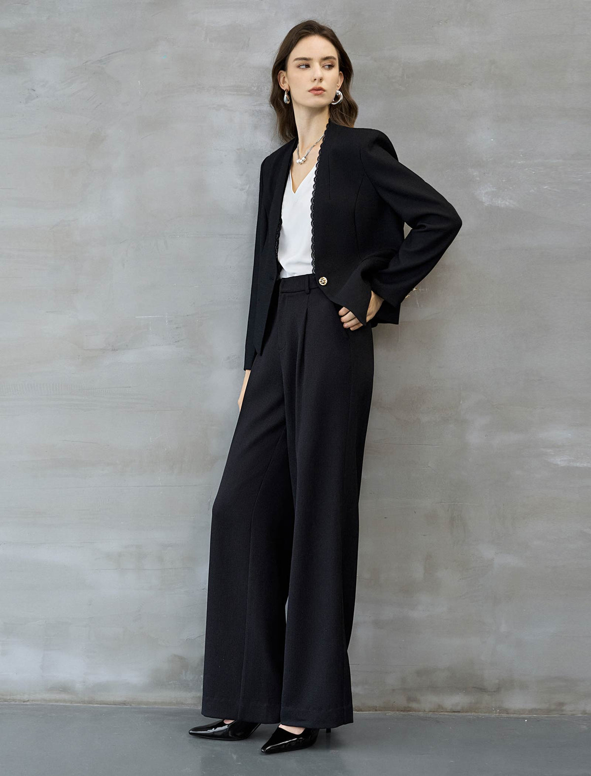 Wide-Leg Tailored Pants