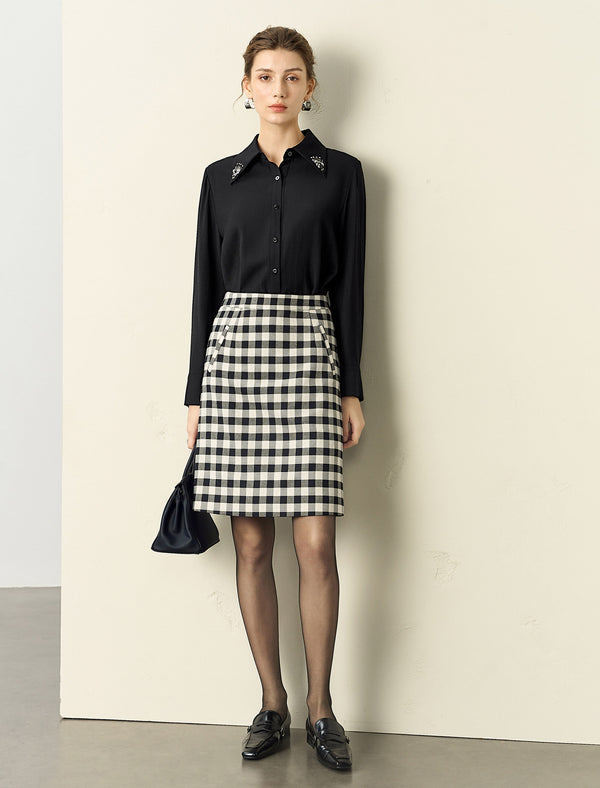 Plaid High-Waist Vintage Mini Skirt