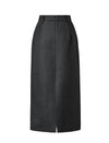 Button Pockets Back Slit High Waist Pencil Skirt