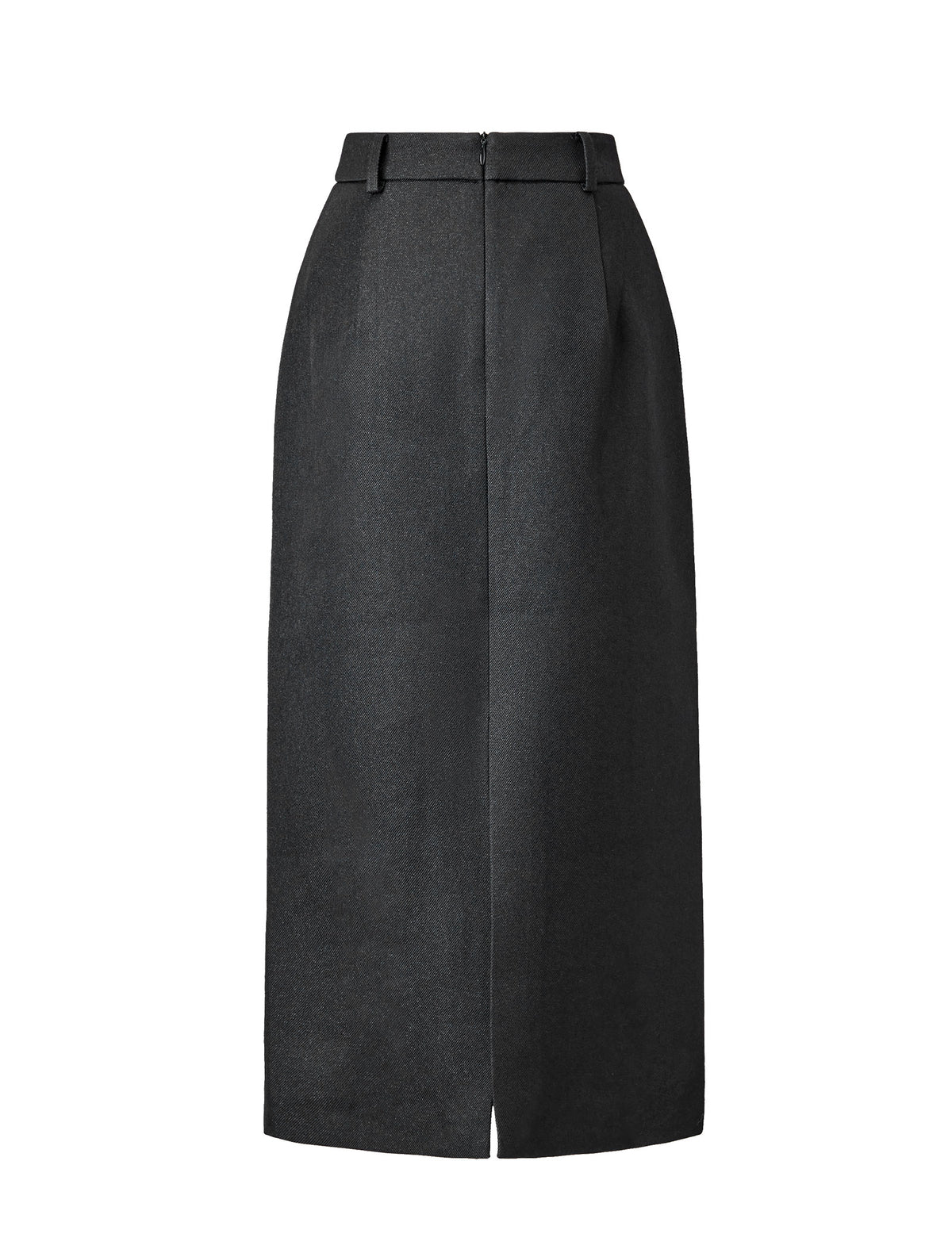Button Pockets Back Slit High Waist Pencil Skirt