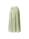 Solid Color Pleated Midi Skirt