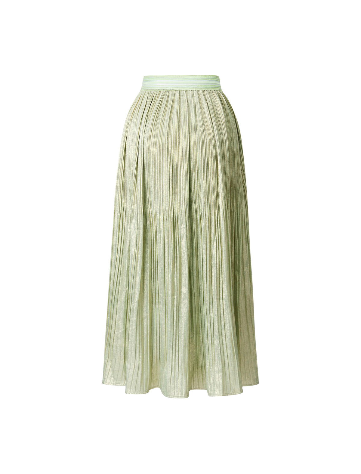 Solid Color Pleated Midi Skirt