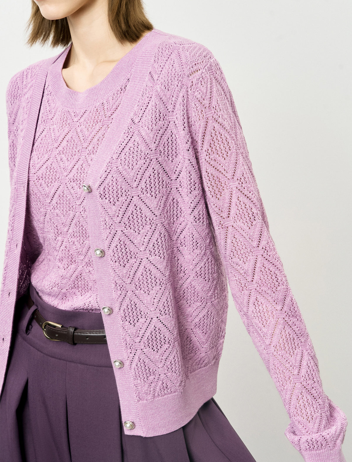Diamond Open Knit Cardigan