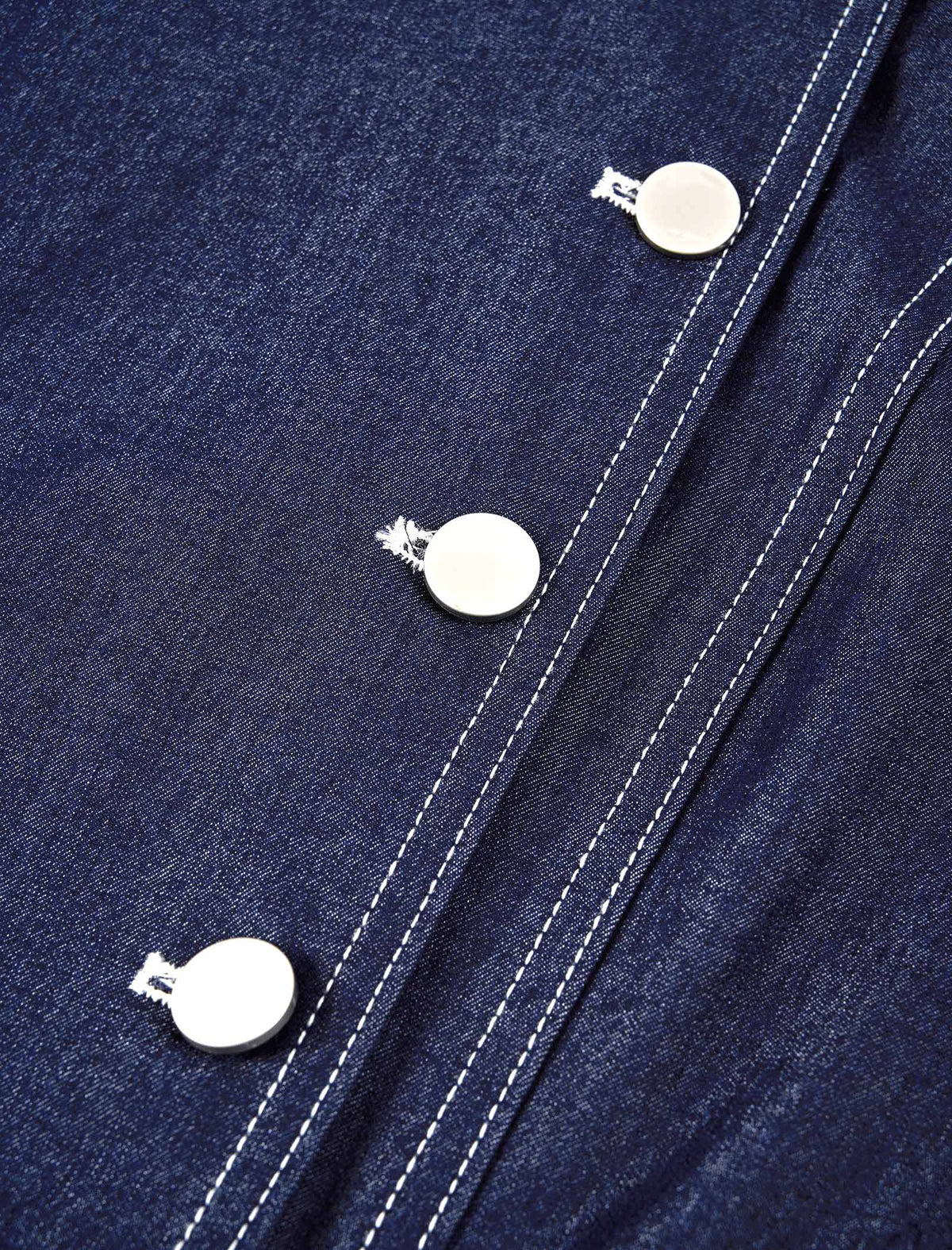 Denim Button Detail Short Sleeve Dress