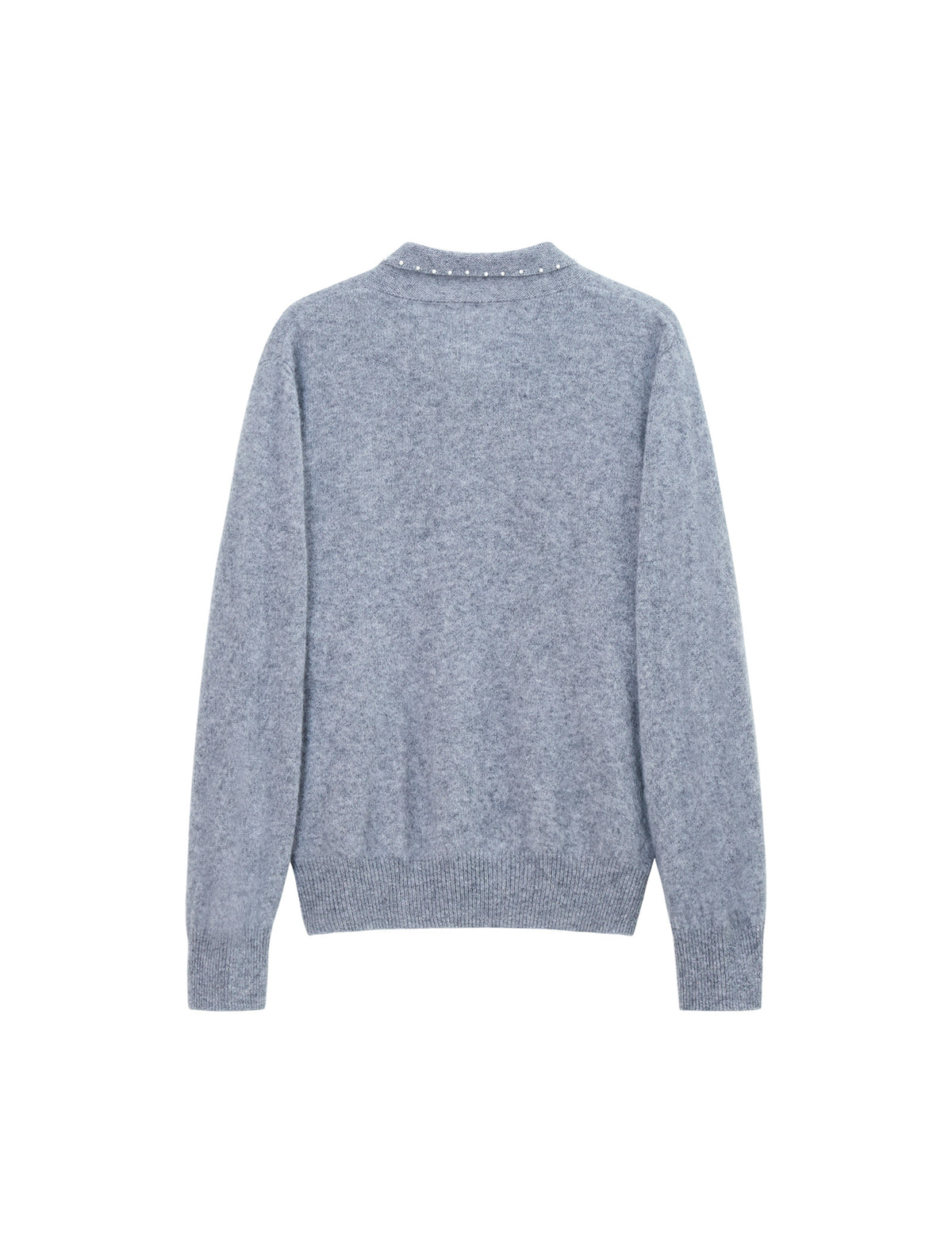 Wool and Mulberry Silk Blend Pearl-Bow Crewneck Sweater
