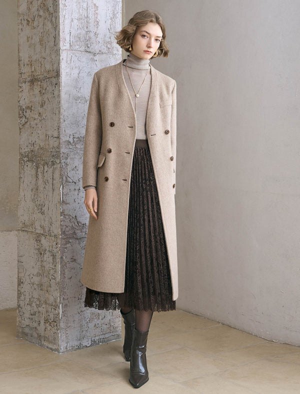 Lace Pleated Midi Skirt