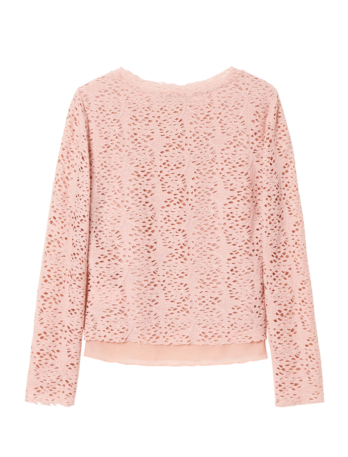 Pink Lace Long Sleeve Top