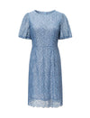 Lace Puff Sleeve Sheath Dress