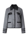Wool Gray Lapel Short Coat