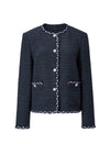 Navy Blue Tweed Jacket