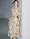 Floral Print Long Sleeve Midi Dress