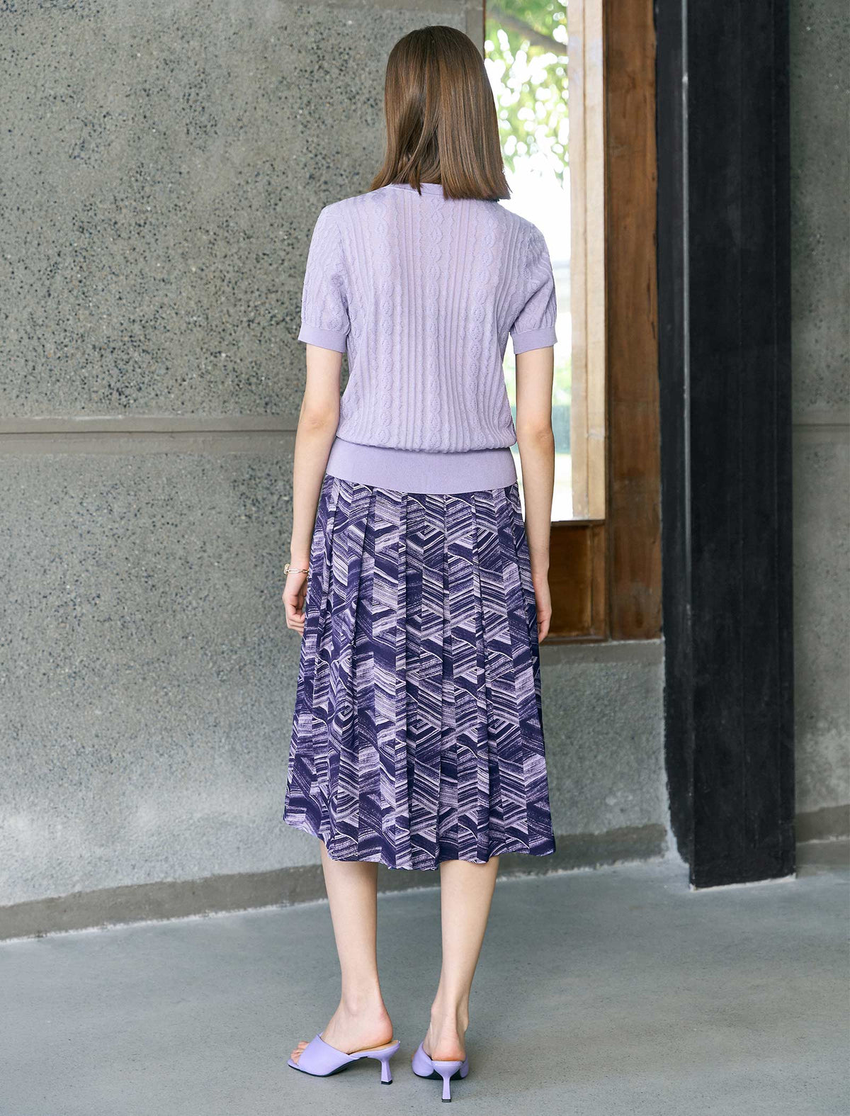 Short-Sleeve Ribbed Button-Front d Knit Top