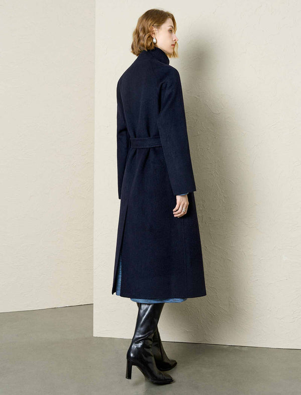 Wool-Alpaca Blend Self-Tie Wrap Coat