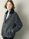 Tweed Wool-Blend Fleece Collar Jacket
