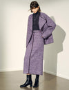 A-Line Mid-Length Textured Midi Skirt