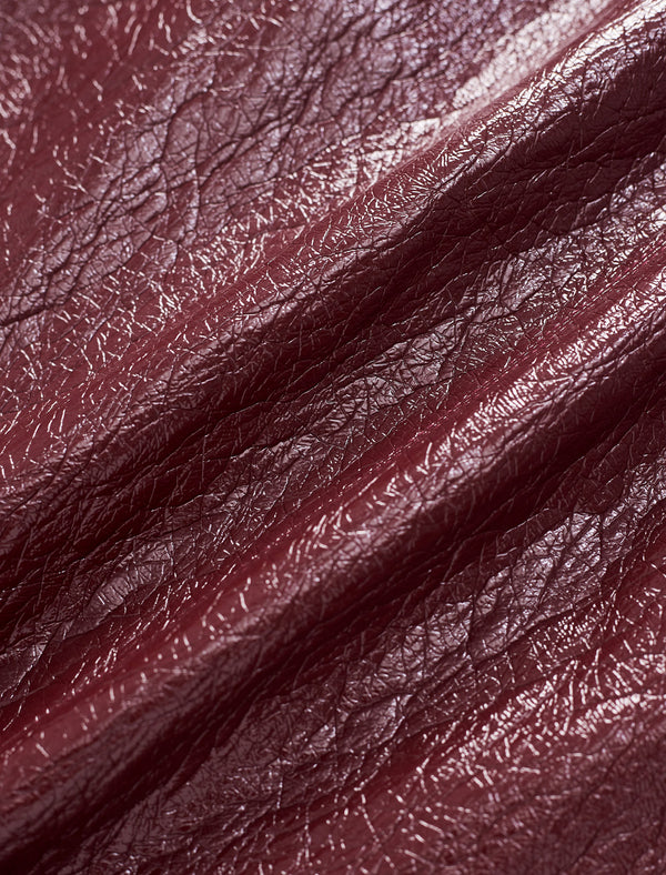 Burgundy Faux Leather Mini Skirt