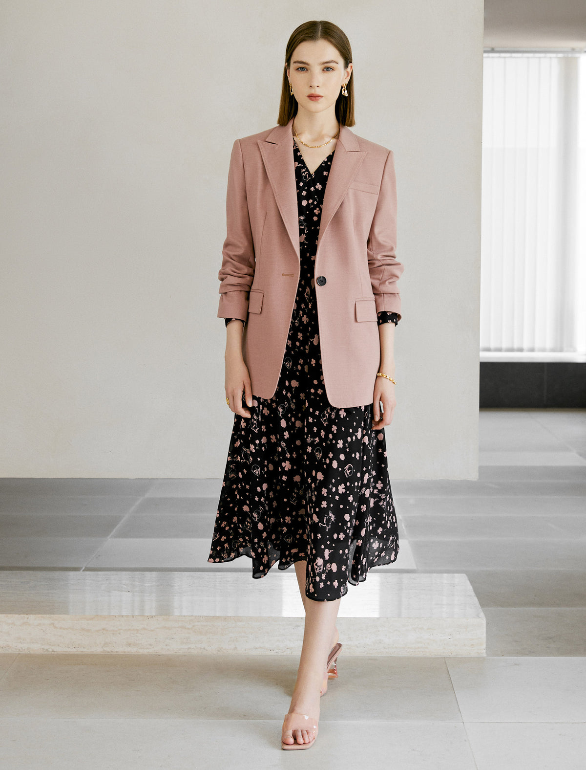 Floral Wrap Midi Dress