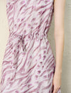 Mauve Zebra Print Sleeveless Midi Dress