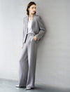 Grey Cropped Collarless Blazer