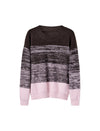 Wool Gradient Striped Crew Neck Relaxed Knit Sweater