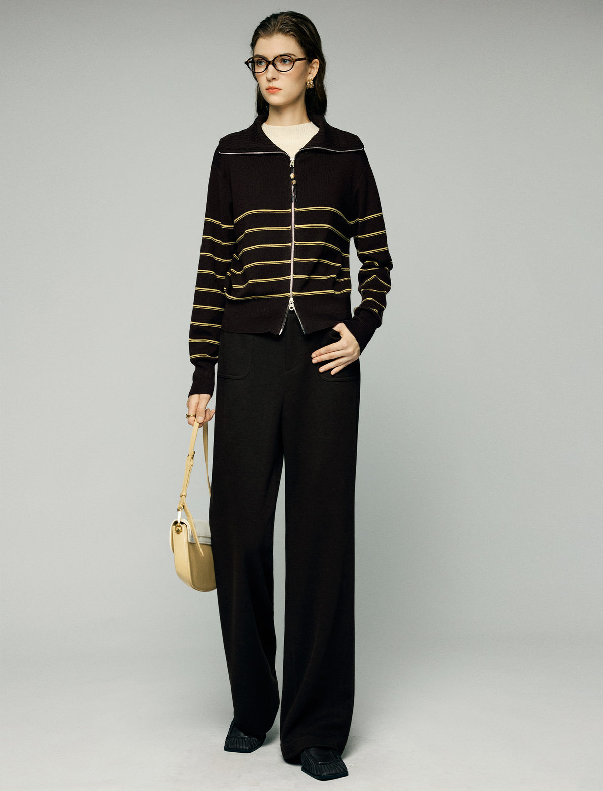 High-Waist Pocket Straight-Leg Pants