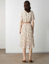 Collared Floral Pleated Shirt Dress