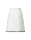 Wool Blend Braided-Trim High-Waist Straight Skirt