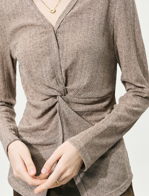 Twisted-Front Knit Top