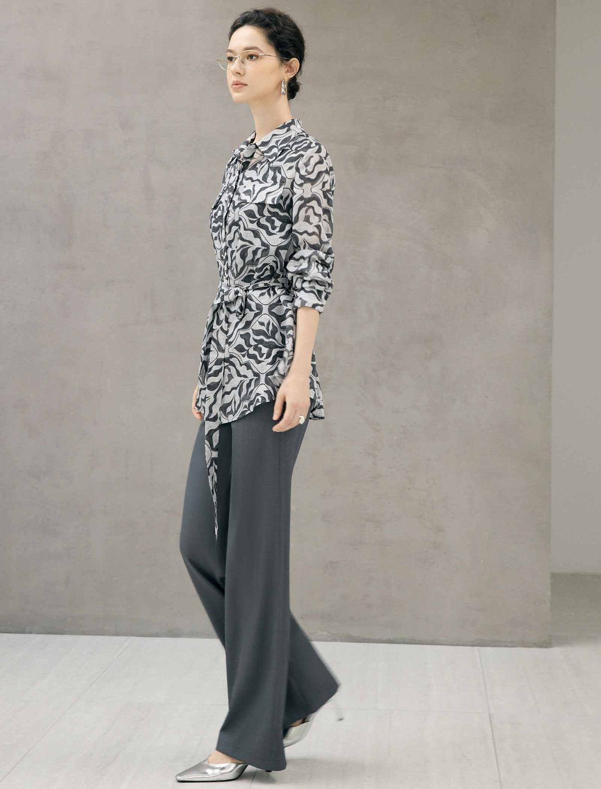 High Waist Wide Leg Full Length Trousers
