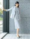 Silver Grey Sequin Jacquard Midi Sheath Dress