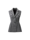 Wool Blend Tailored Button-Front Vest