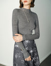 100% Wool Mock Neck Knit Top