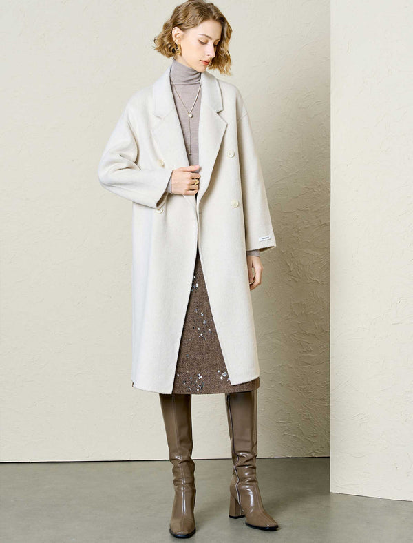 100% Australian Superfine Wool Double-Breasted Coat