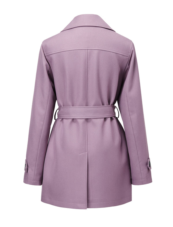 Vintage Lapel Belted Short Trench Coat