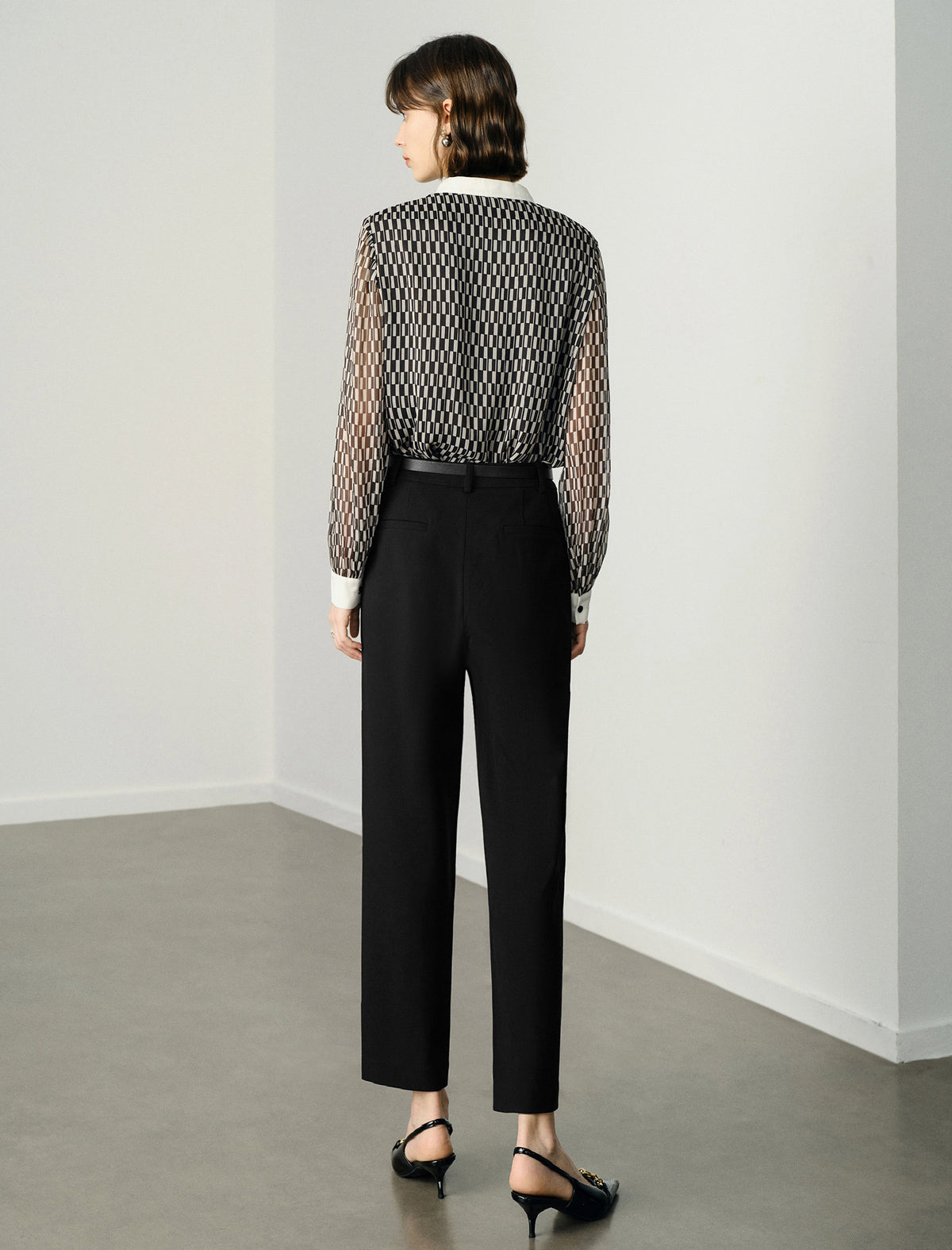 Checkered Button Up Blouse