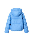 Hooded Drawstring Snap-Front Pocket Cropped Puffer Jacket