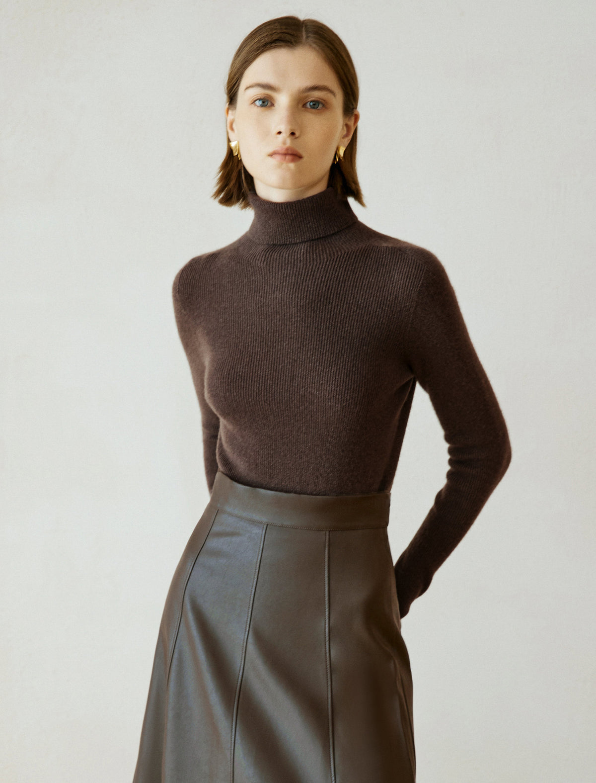 Wool Blend Turtleneck Top