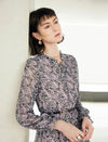 Vintage Floral Print Ruffle Detail Midi Dress
