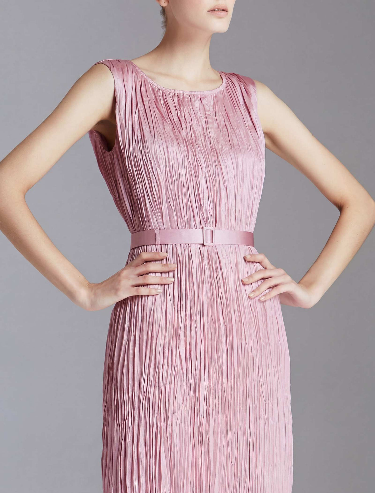 Asymmetric Ruched Sleeveless Dress