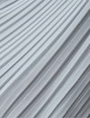 Light Gray Mixed Fabric Pleated Midi Dress
