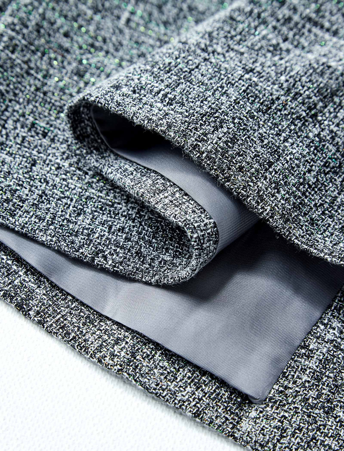 Grey Textured Cropped Blazer