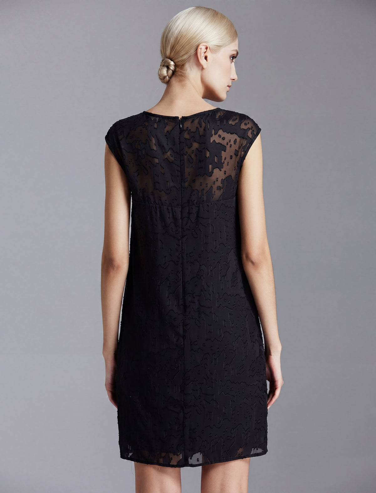 Crew Neck Chiffon Relaxed Straight Dress