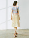 Solid Color Pleated A-Line Skirt