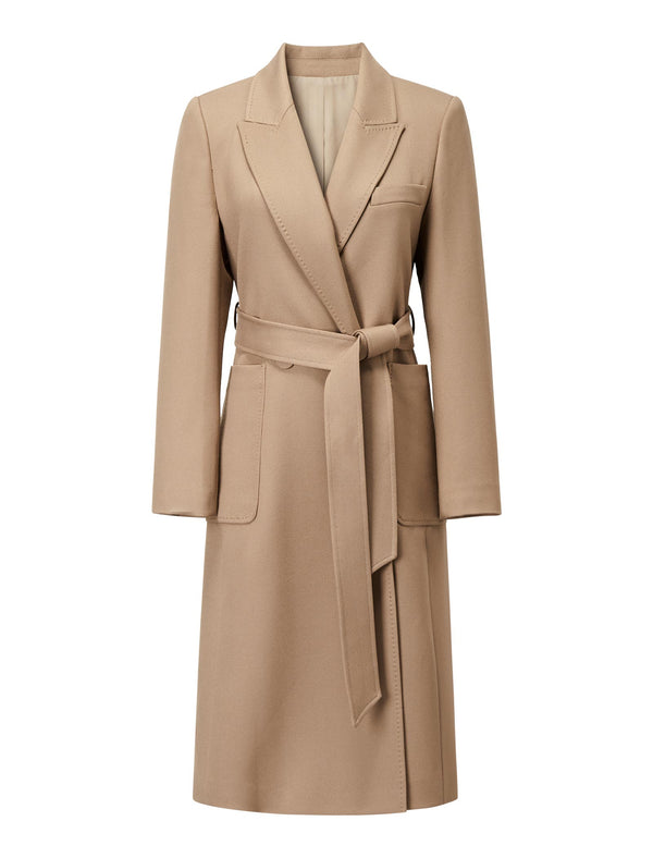 Lapel Self-Tie Belt Trench Coat
