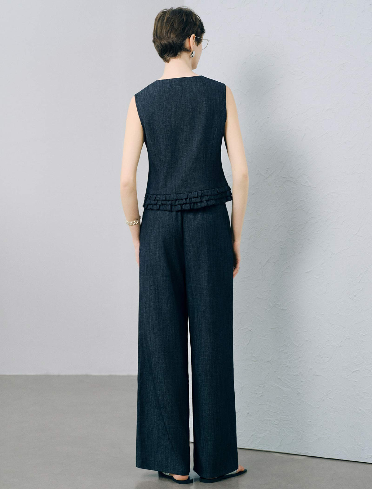 Dark Denim Wide Leg Pants