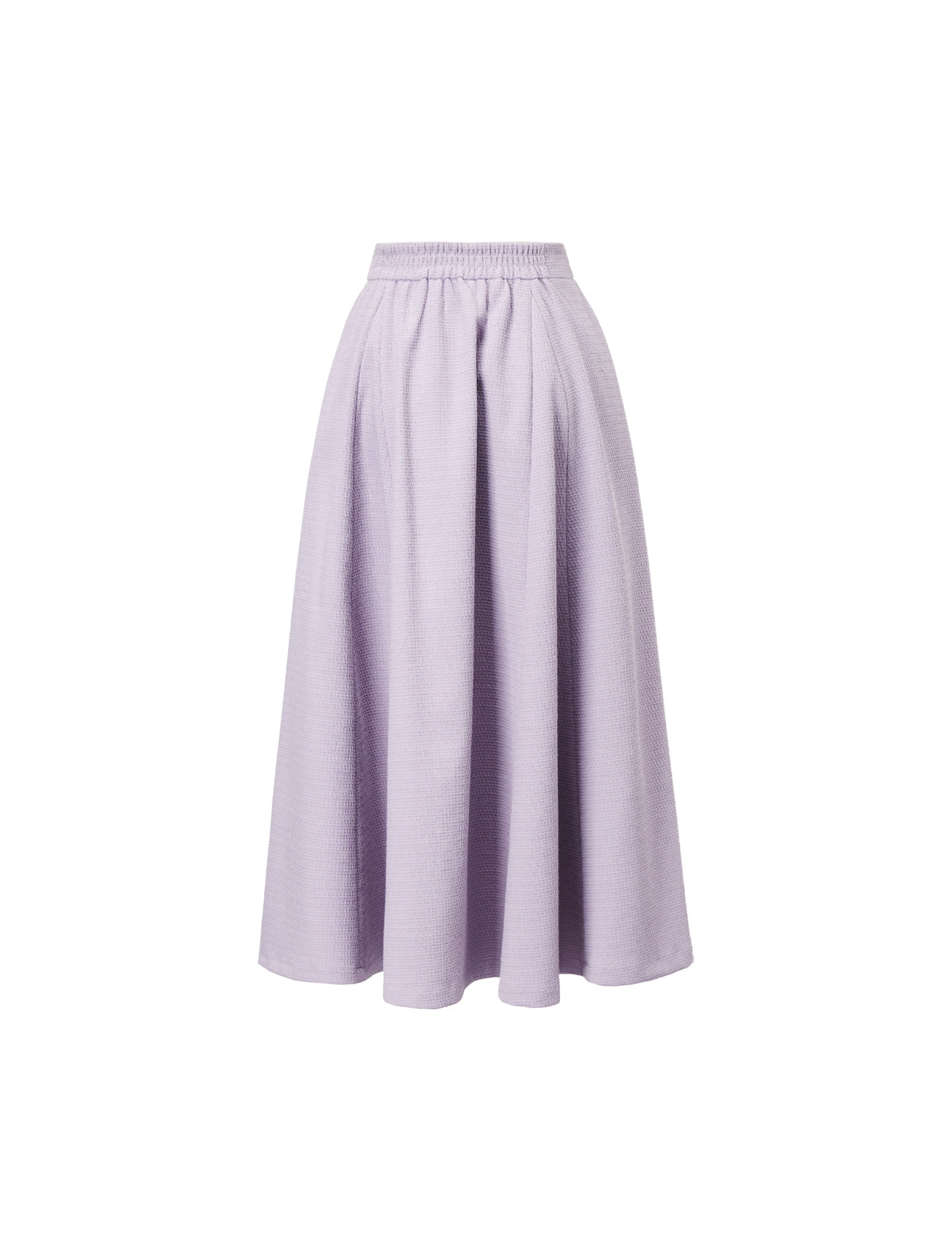 Purple Pleated A-Line Midi Skirt