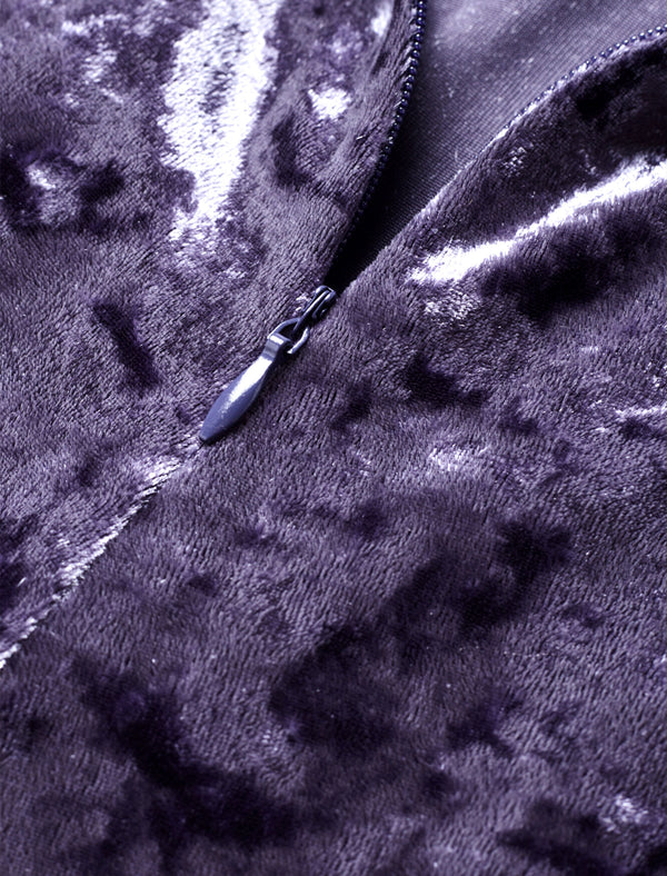 Purple Crushed Velvet Maxi Skirt