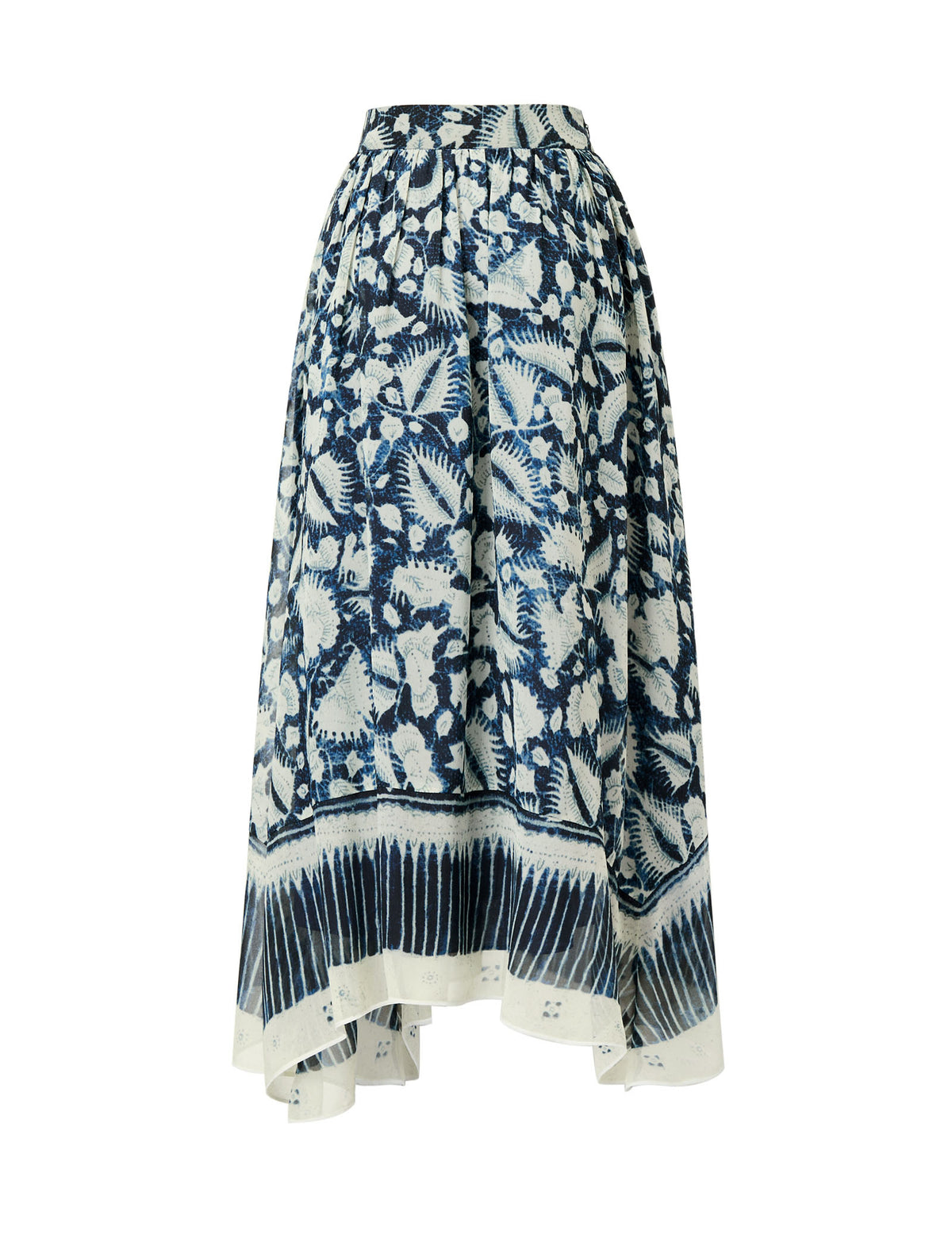 Floral Print Asymmetrical Midi Skirt